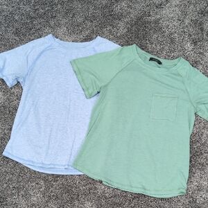 Blue and Green Short Sleeve Tees
